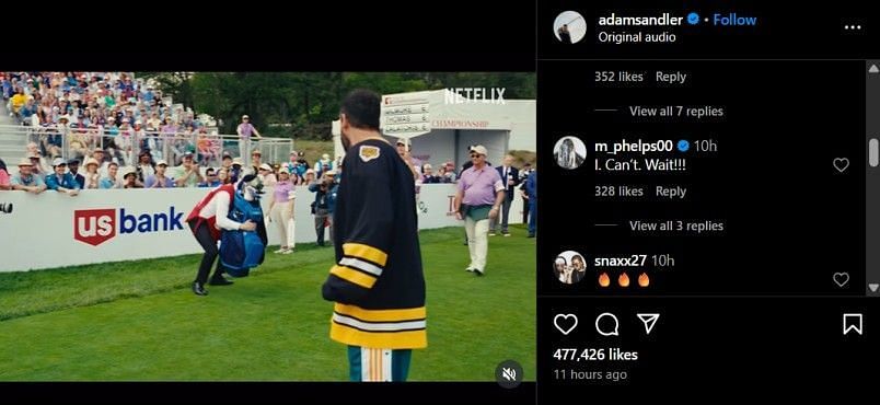 Screenshot of Adam Sandler's Instagram post (@adamsandler/ig)